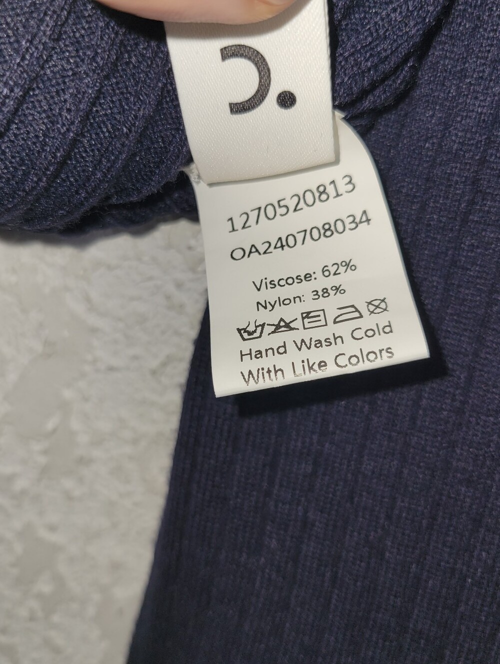 Commense Navy Ribbed Cardigan with Gold Buttons - Picture 7 of 10